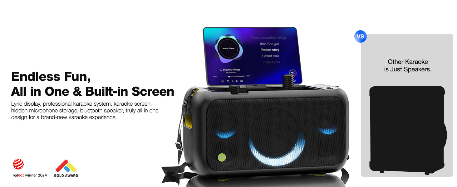 Ikarao BREAK X1 Portable 800w Karaoke Machine with 13.3" Display "AVAILABLE NOW!"