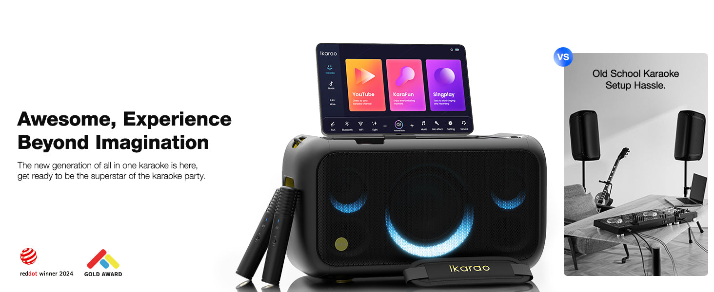 Ikarao BREAK X1 Portable 800w Karaoke Machine with 13.3" Display "AVAILABLE NOW!"