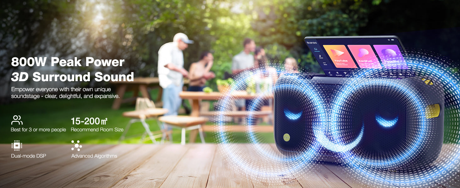 Ikarao BREAK X1 Portable 800w Karaoke Machine with 13.3" Display "AVAILABLE NOW!"