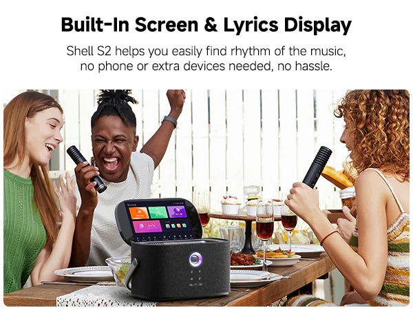 Ikarao SHELL S2 Portable 140W Karaoke Speakers with 8” TouchScreen Display
