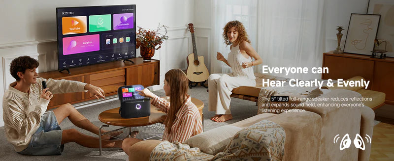 Ikarao SHELL S2 Portable 140W Karaoke Speakers with 8” TouchScreen Display