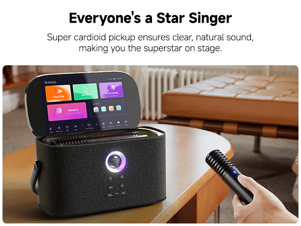 Ikarao SHELL S2 Portable 140W Karaoke Speakers with 8” TouchScreen Display