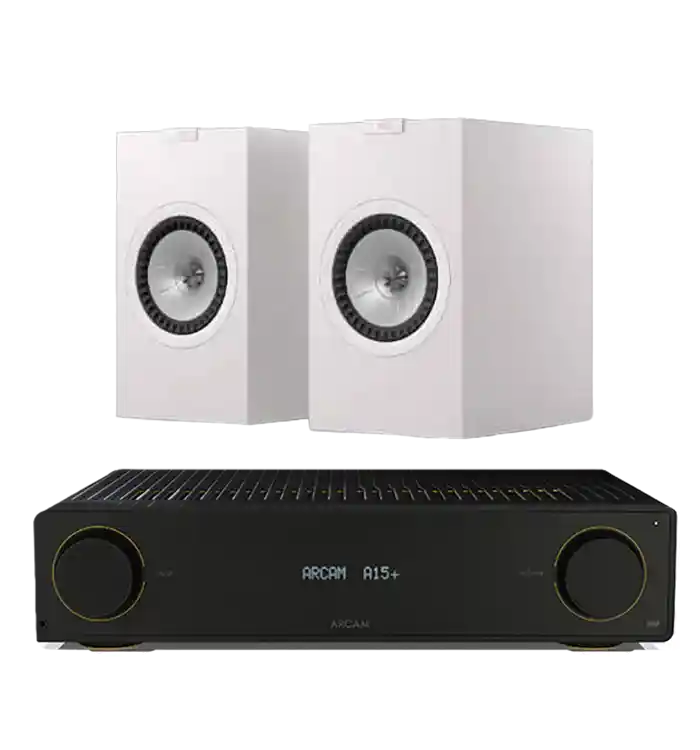 KEF Q3 Meta Speakers with Arcam A15+ Amplifier System