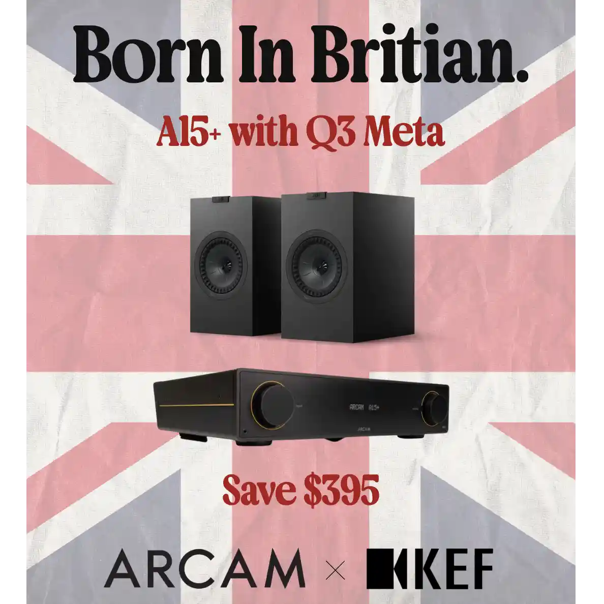 KEF Q3 Meta Speakers with Arcam A15+ Amplifier System