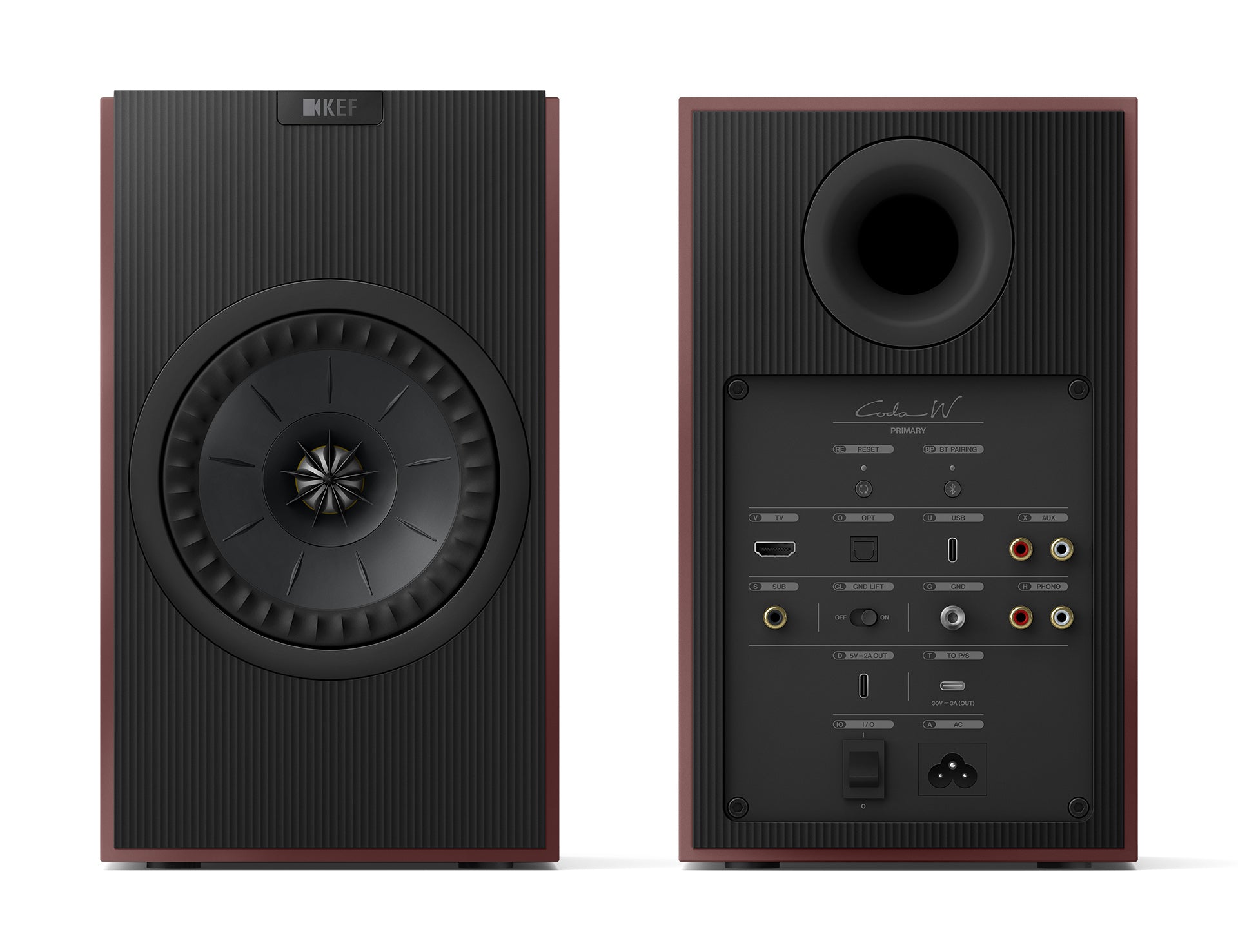 KEF Coda W | Wireless Hi-Fi Speakers - Burgundy | Grey | Green | Blue | Titanium