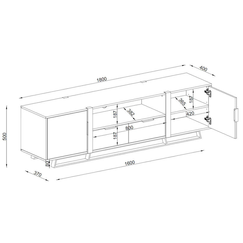 RVM Capri Tall TV Unit - 1800mm