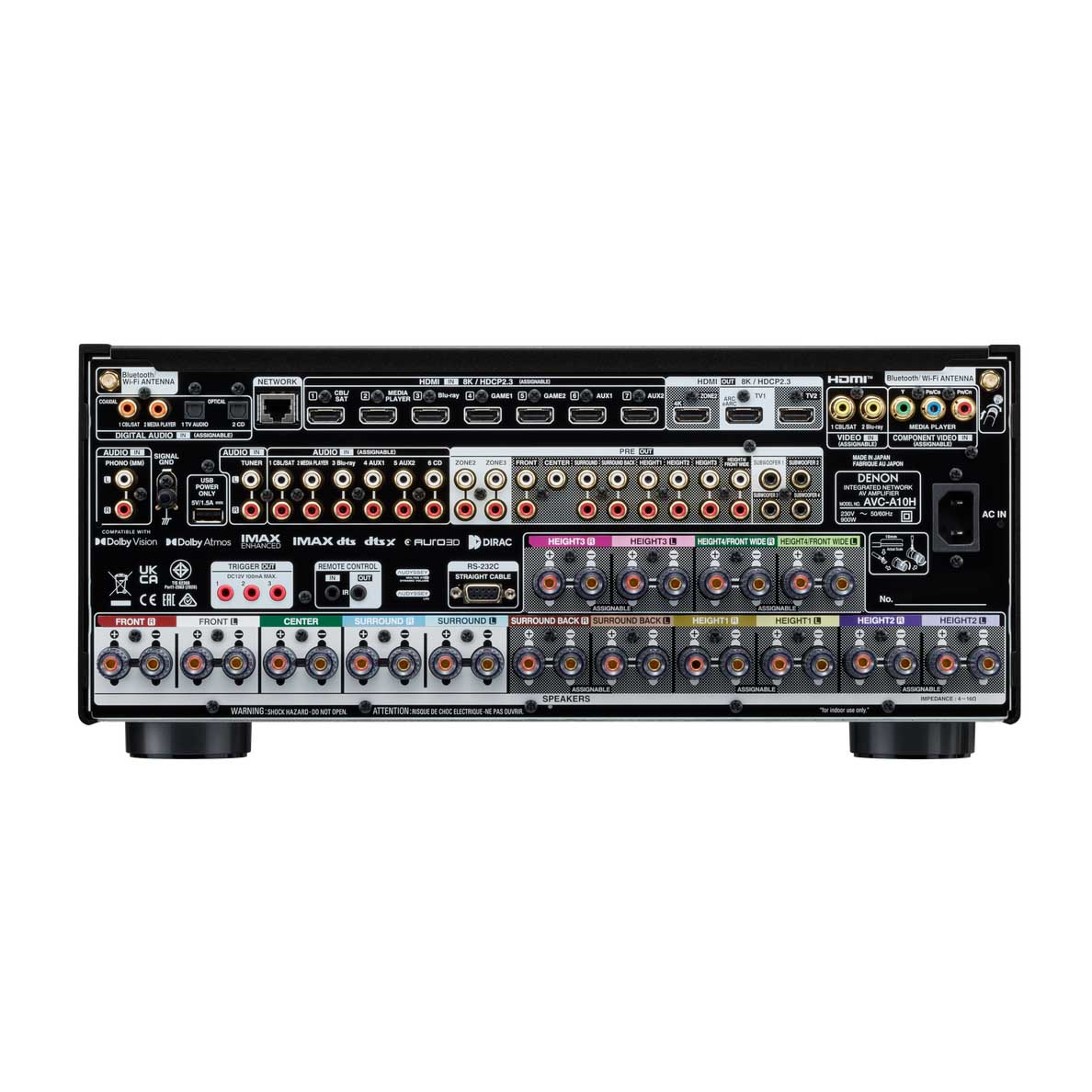 Denon AVC-A10H 13.4 Ch 150W 8K AV Receiver with Built-in HEOS