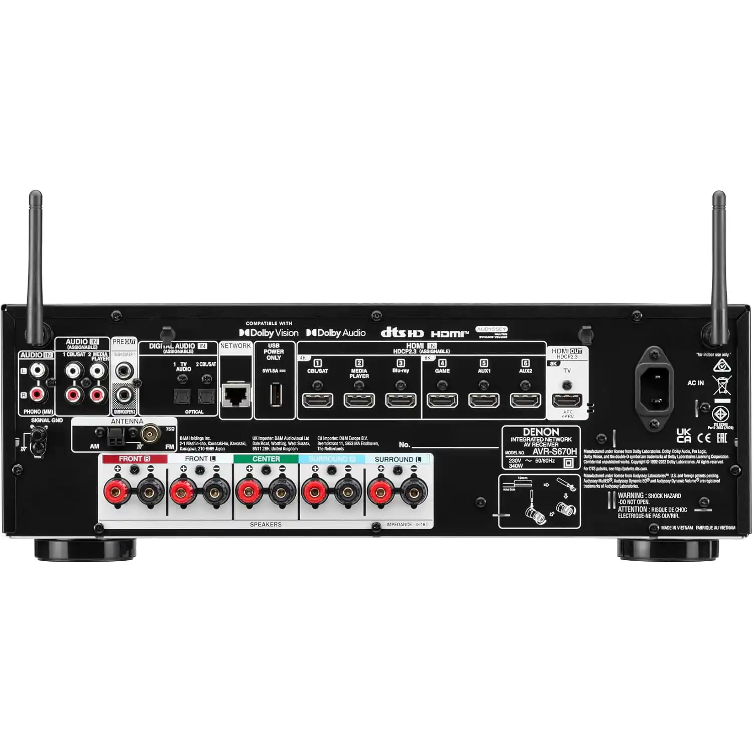 DENON AVR-S670H 5.2Ch 8K AV Receiver with HEOS