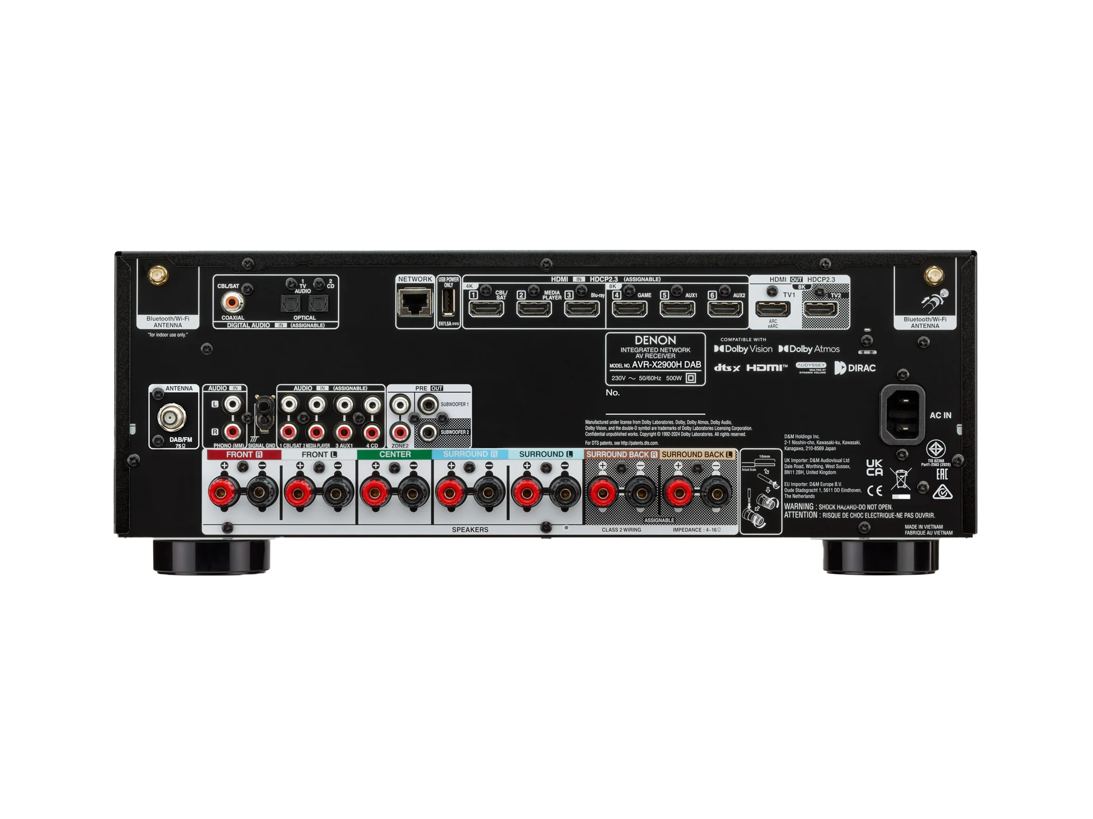Denon AVR-X2900H 7 x 95w 2-Zone AV Receiver