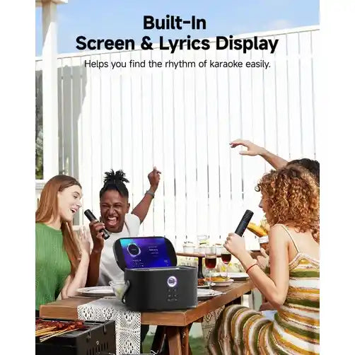 Ikarao SHELL S3 Portable 80W Karaoke Speakers with 7” Lyrics Display