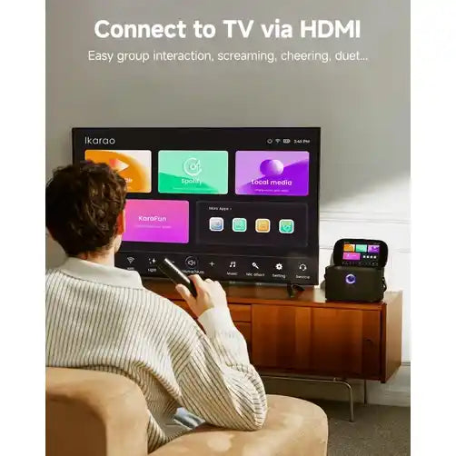 Ikarao SHELL S3 Portable 80W Karaoke Speakers with 7” Lyrics Display