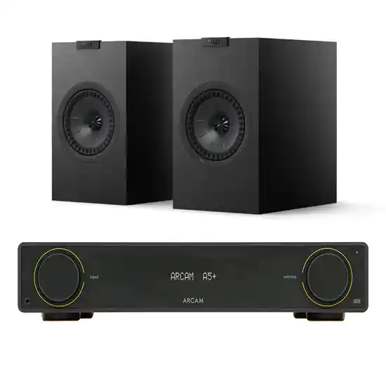 KEF Q1 Meta with Arcam A5+ Speakers Amplifier System