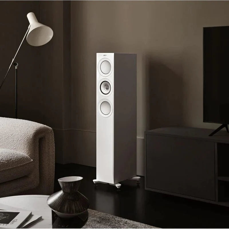 KEF R5 Meta 3-way Floorstanding Speakers with Grills - Gloss Black | Gloss White | Walnut