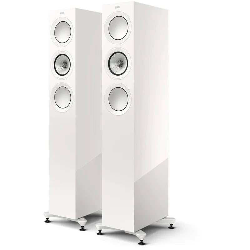 KEF R5 Meta 3-way Floorstanding Speakers with Grills - Gloss Black | Gloss White | Walnut