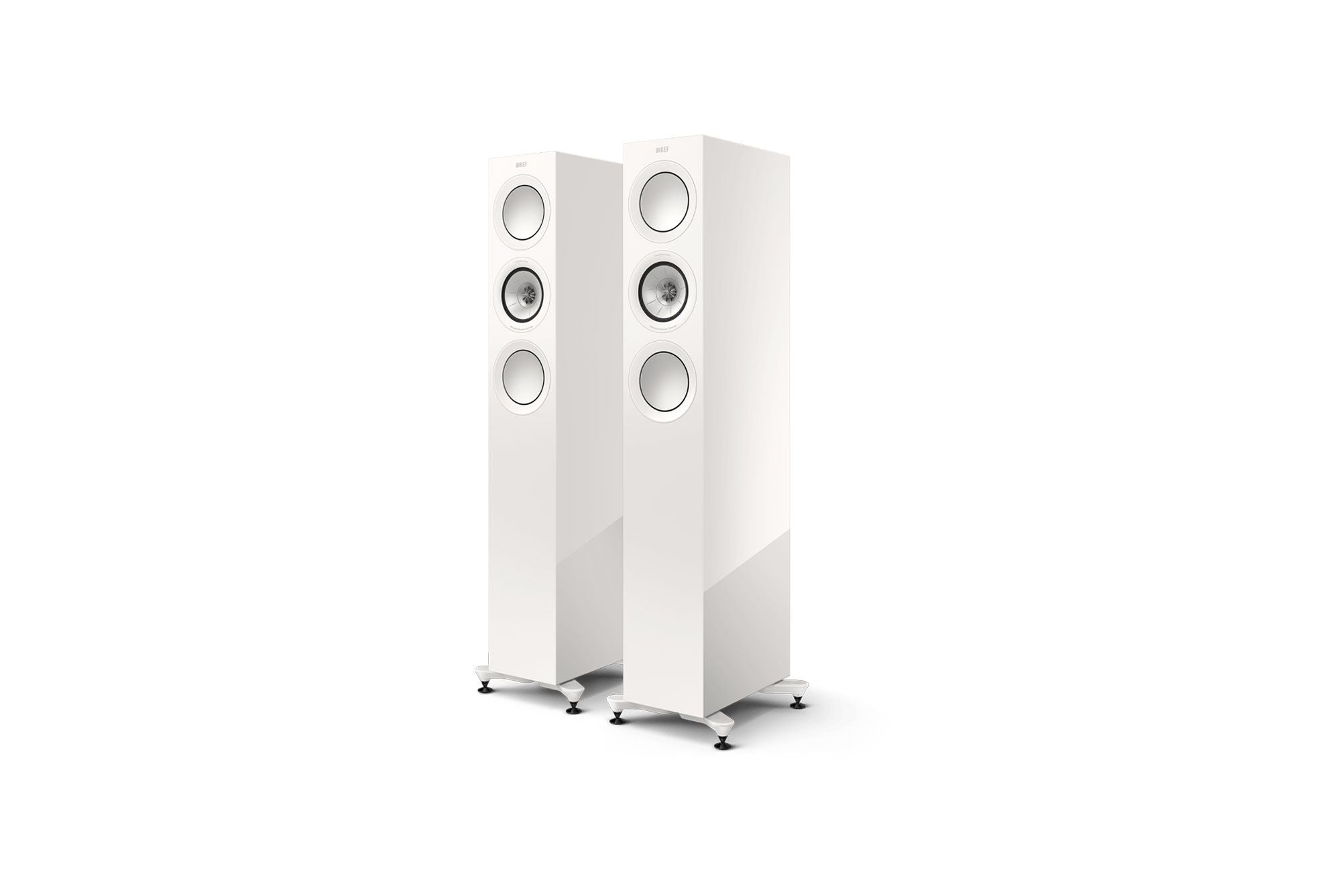 KEF R5 Meta 3-way Floorstanding Speakers with Grills - Gloss Black | Gloss White | Walnut