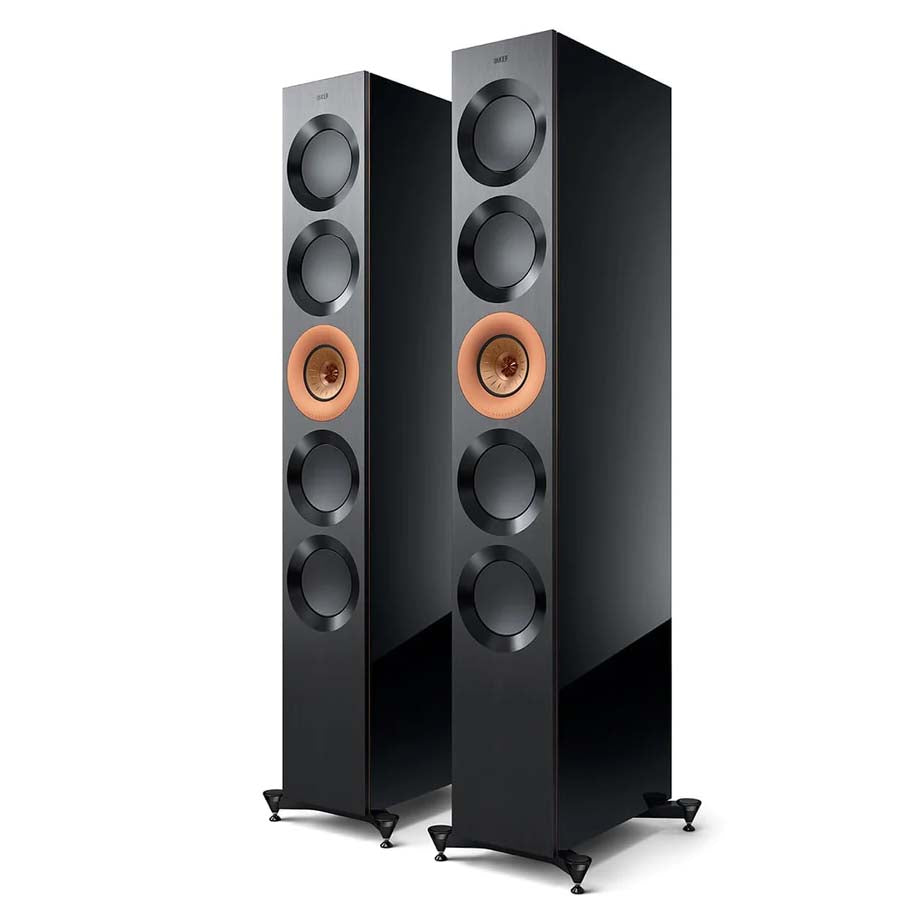 KEF Reference 5 Meta 3-Way 5-Drivers Floorstanding Speakers (pair) - Gloss Black/Copper