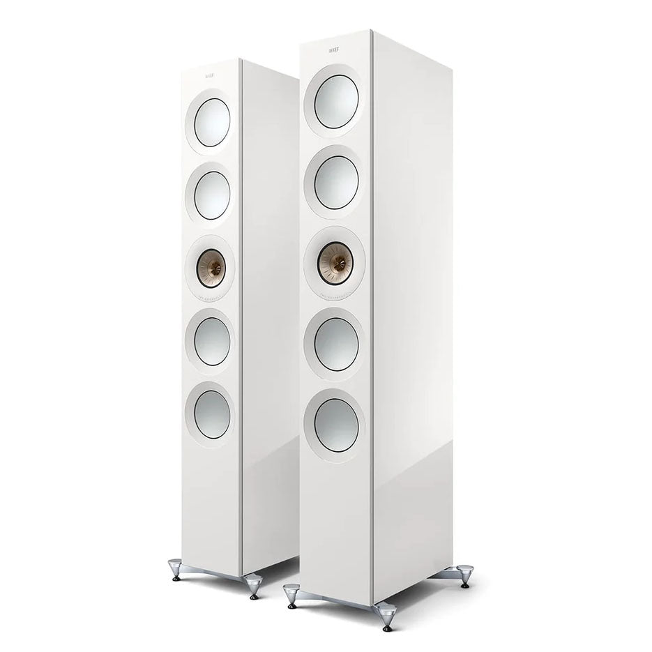 KEF Reference 5 Meta 3-Way 5-Drivers Floorstanding Speakers - White/Champagne