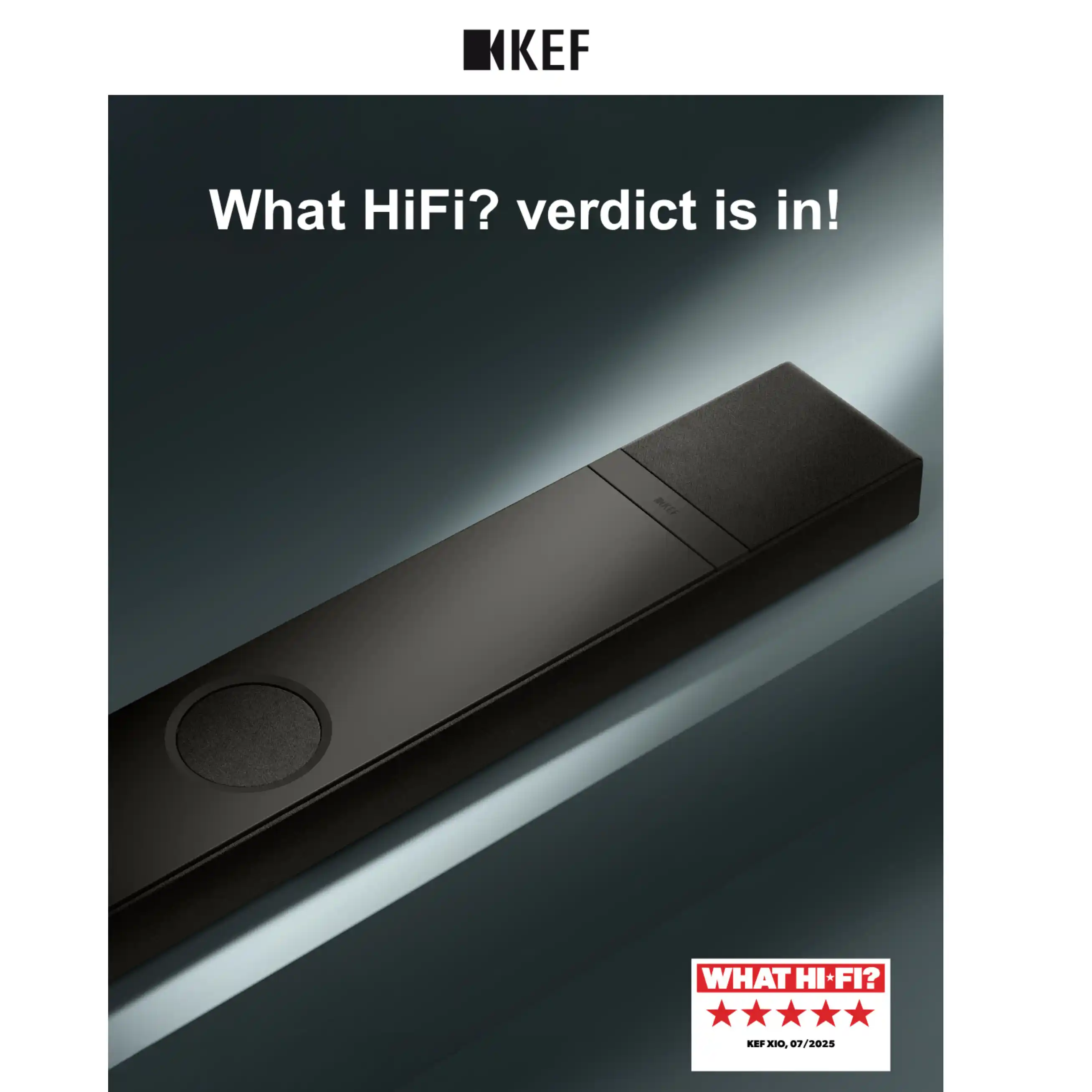 KEF XIO 5.1.2 Dolby Atmos Spacial Audio Soundbar - Slate Black | Silver Grey