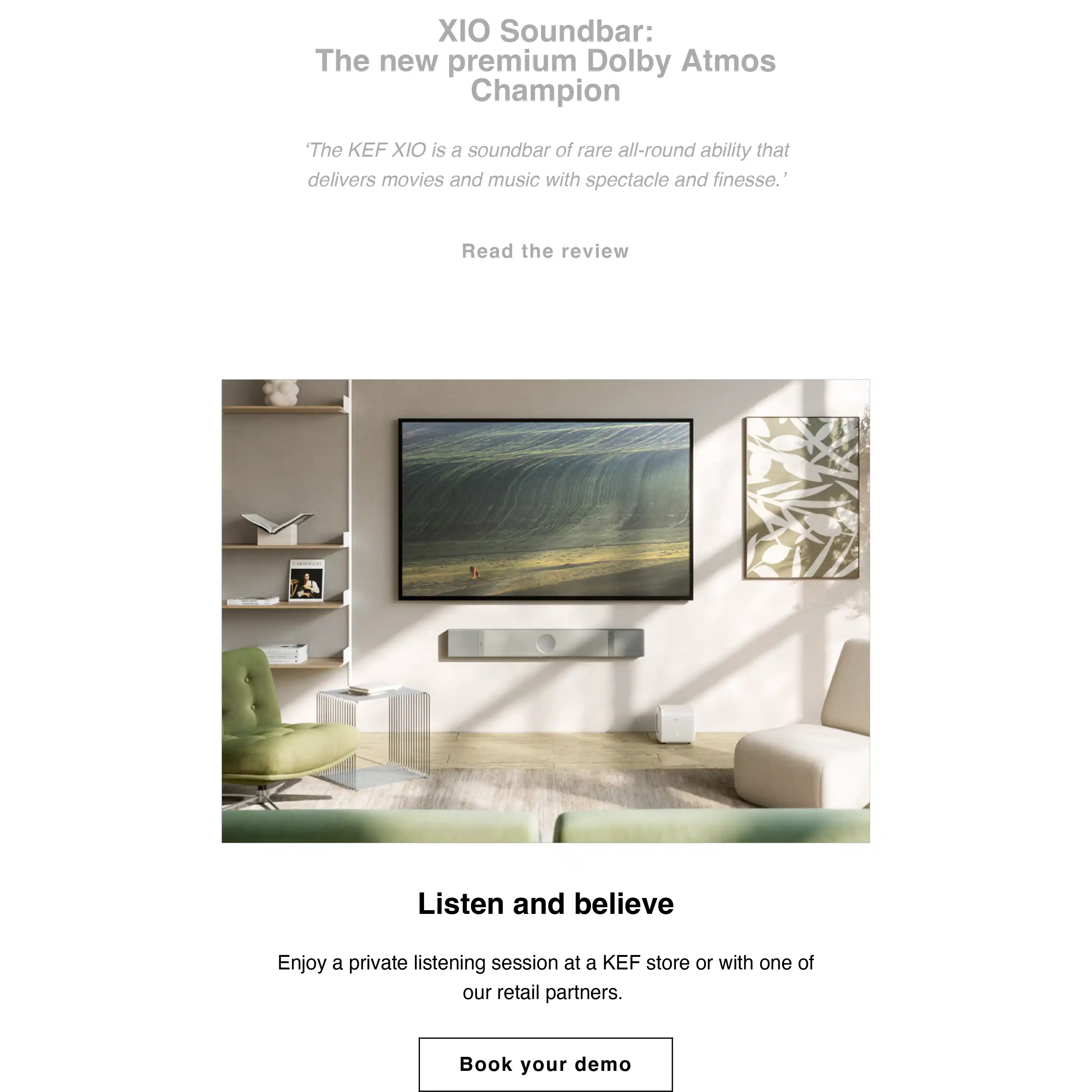 KEF XIO 5.1.2 Dolby Atmos Spacial Audio Soundbar - Slate Black | Silver Grey