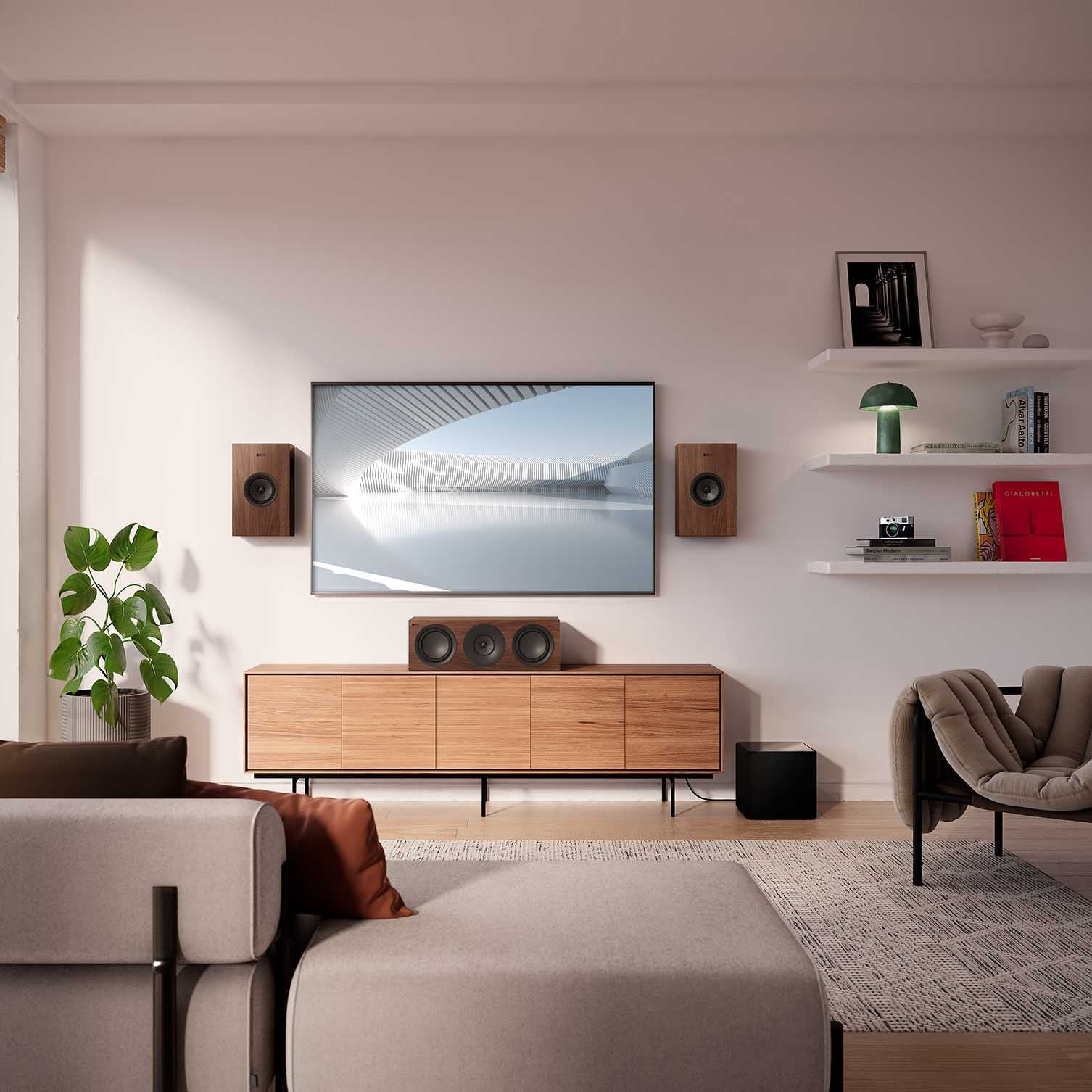 KEF Q1 Meta 2-Way 5.25" Bookshelf Speakers - Satin Black | Satin White | Walnut