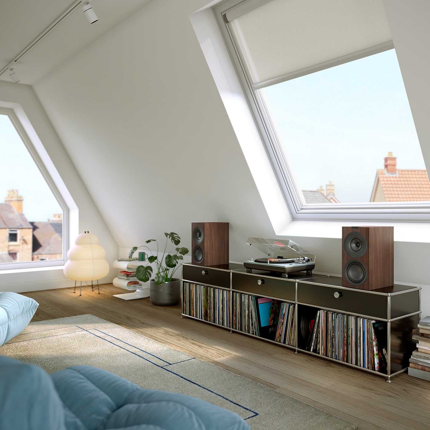 KEF Q Concerto Meta 3-Way Bookshelf Speakers w/ SQ1 Speaker Stands - Satin Black | Satin White | Walnut