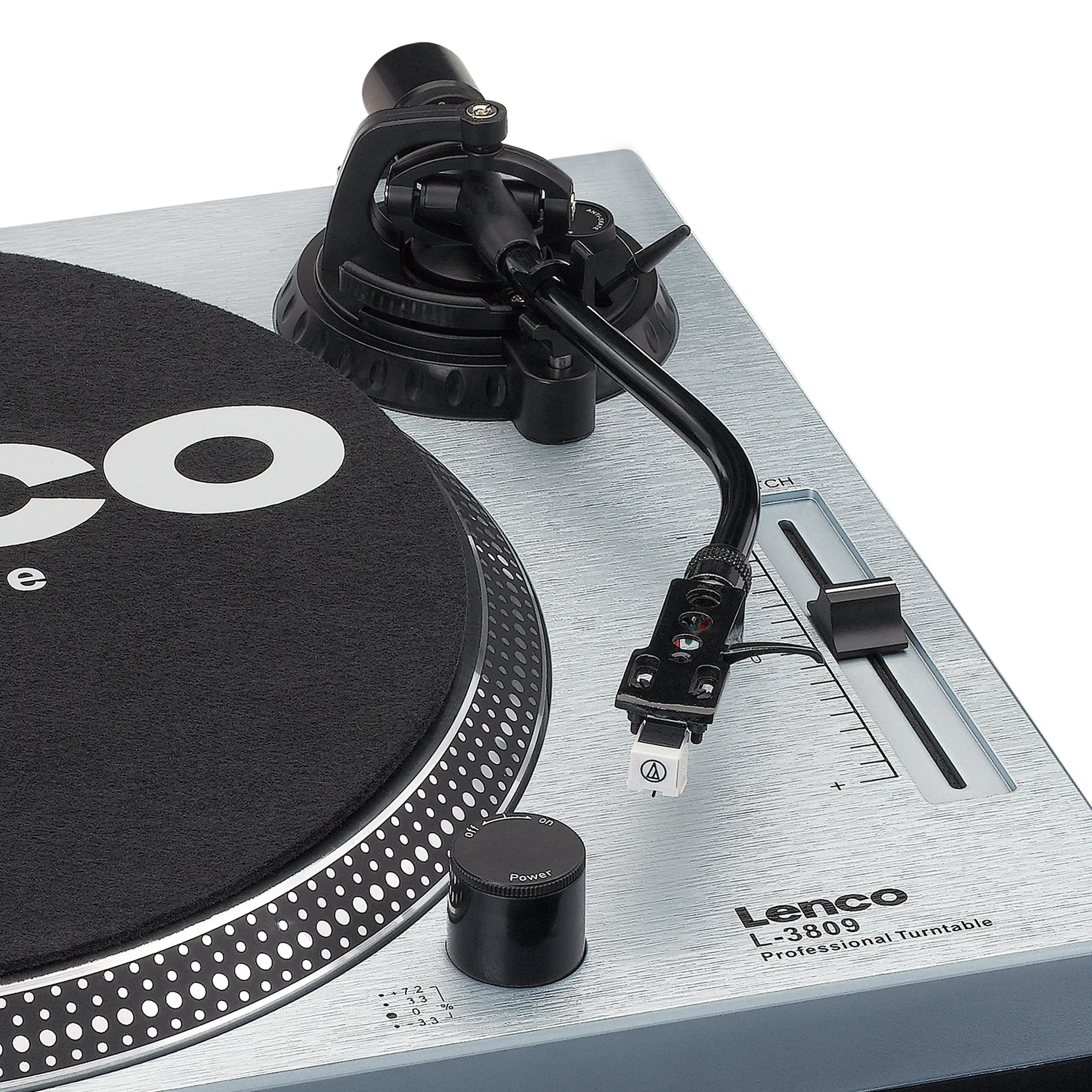 Lenco L3809 Direct Drive Turntables | Black | Metallic