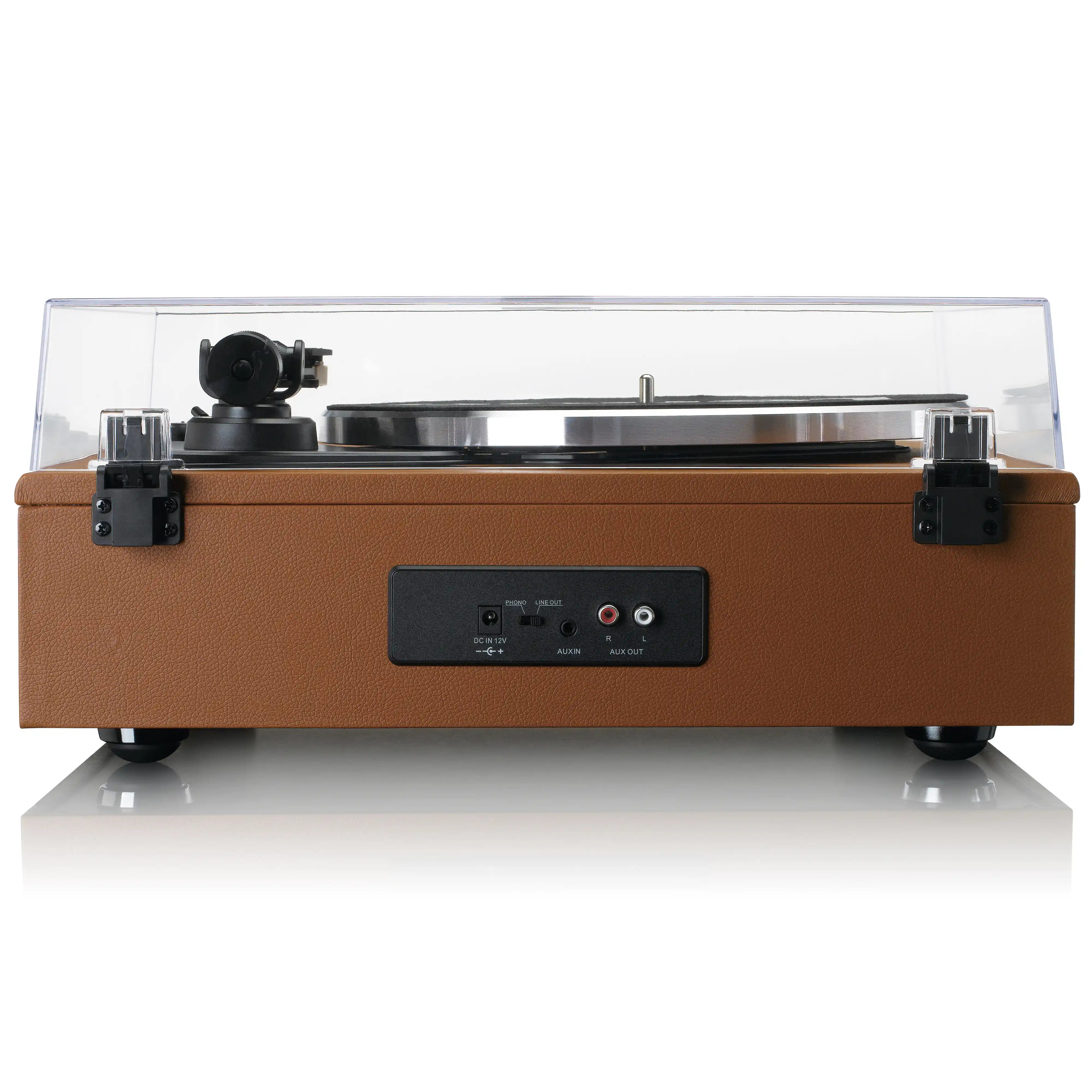 Lenco LS-430 Leather Turntable with 4 built-in bluetooth speakers 50W RMS