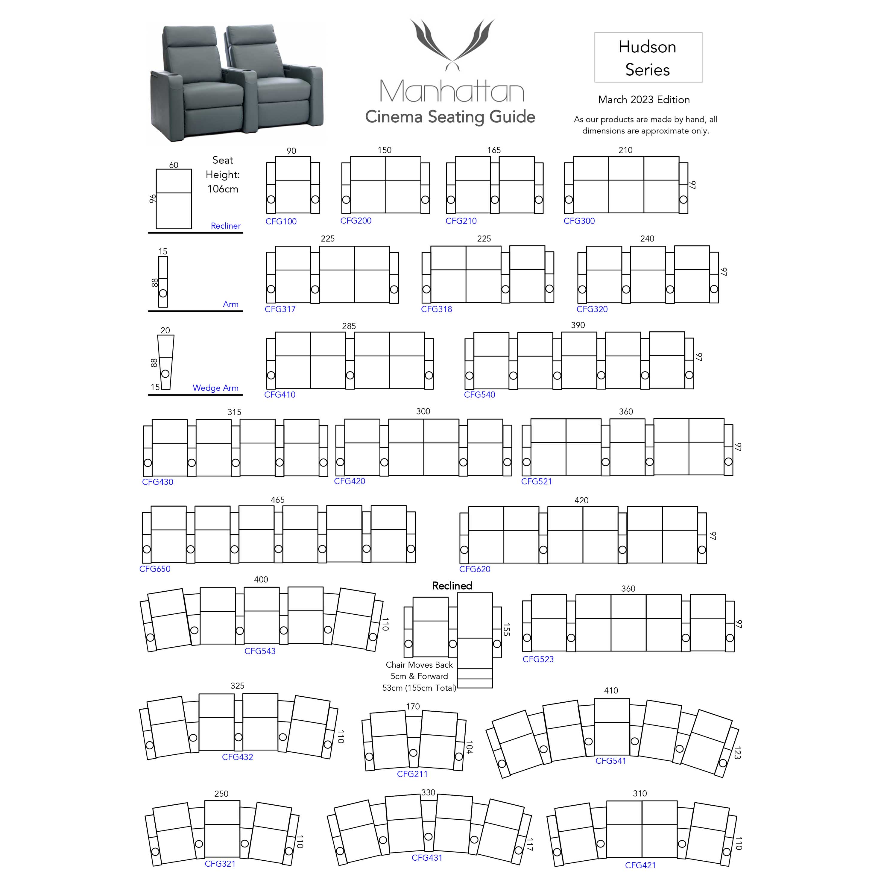 Manhattan Chairs - HUDSON SERIES (Curved Configuration)