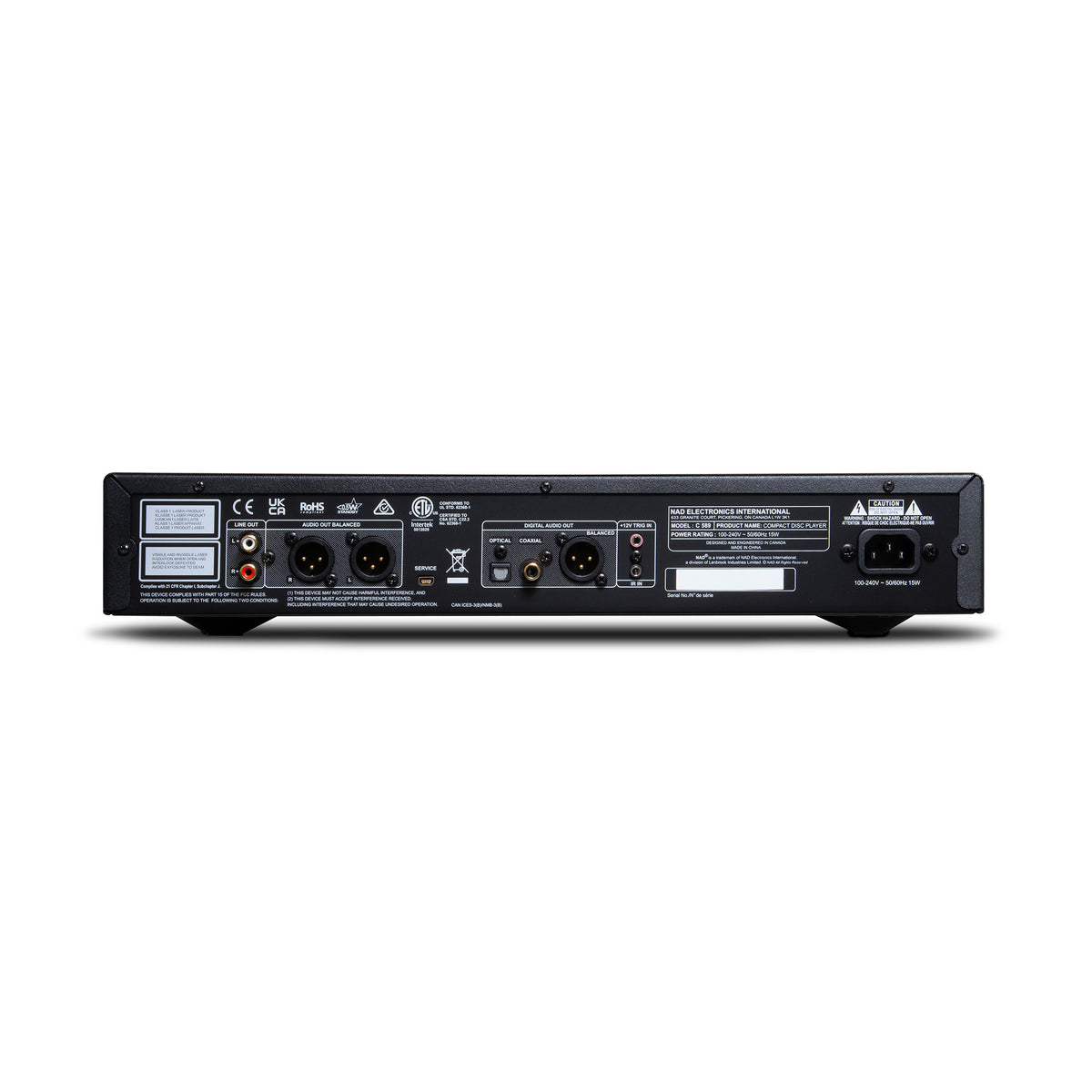 NAD C 589 CD Player rear panel