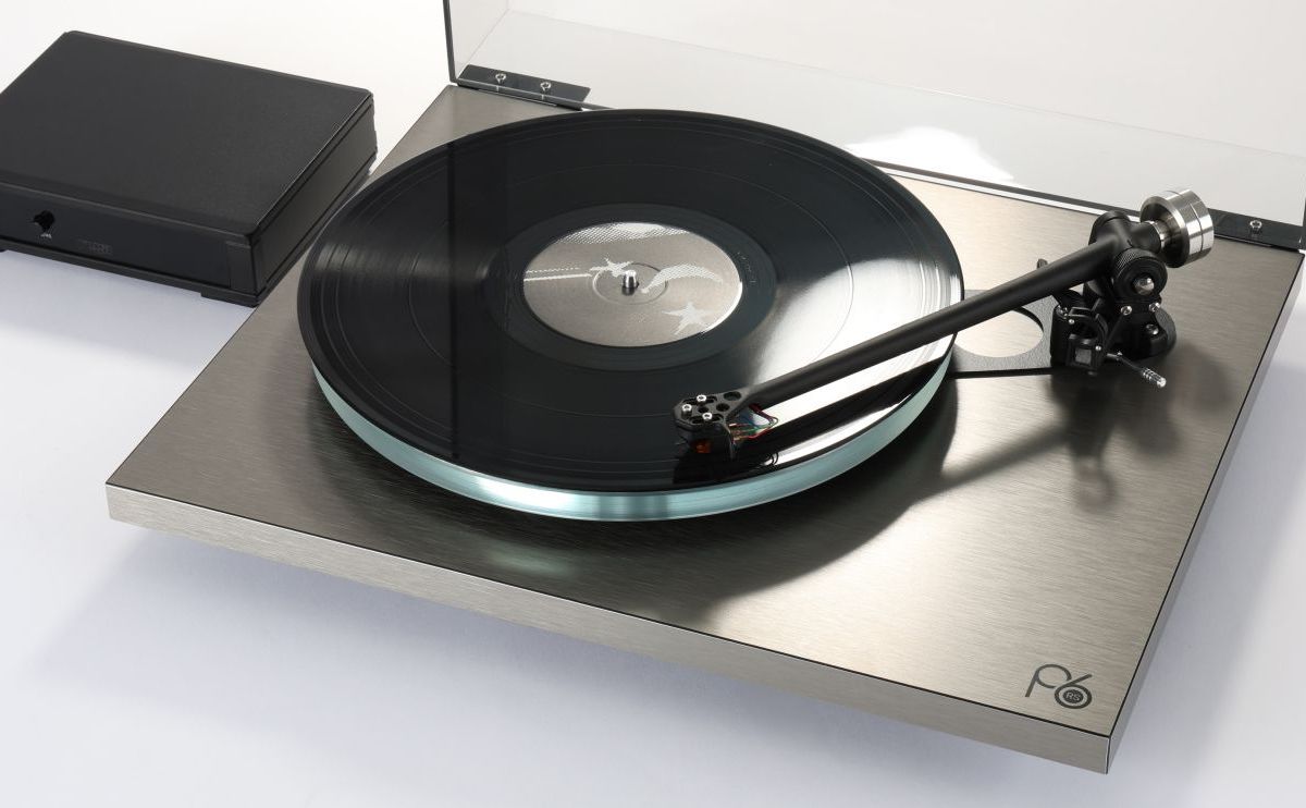 Rega Planar 6 RS Brushed Metallic turntable hero view