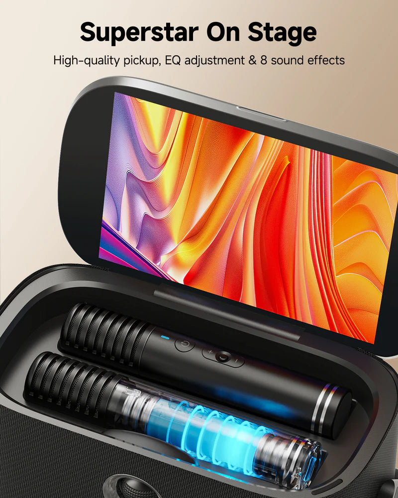 Ikarao SHELL S2 Portable 140W Karaoke Speakers with 8” TouchScreen Display