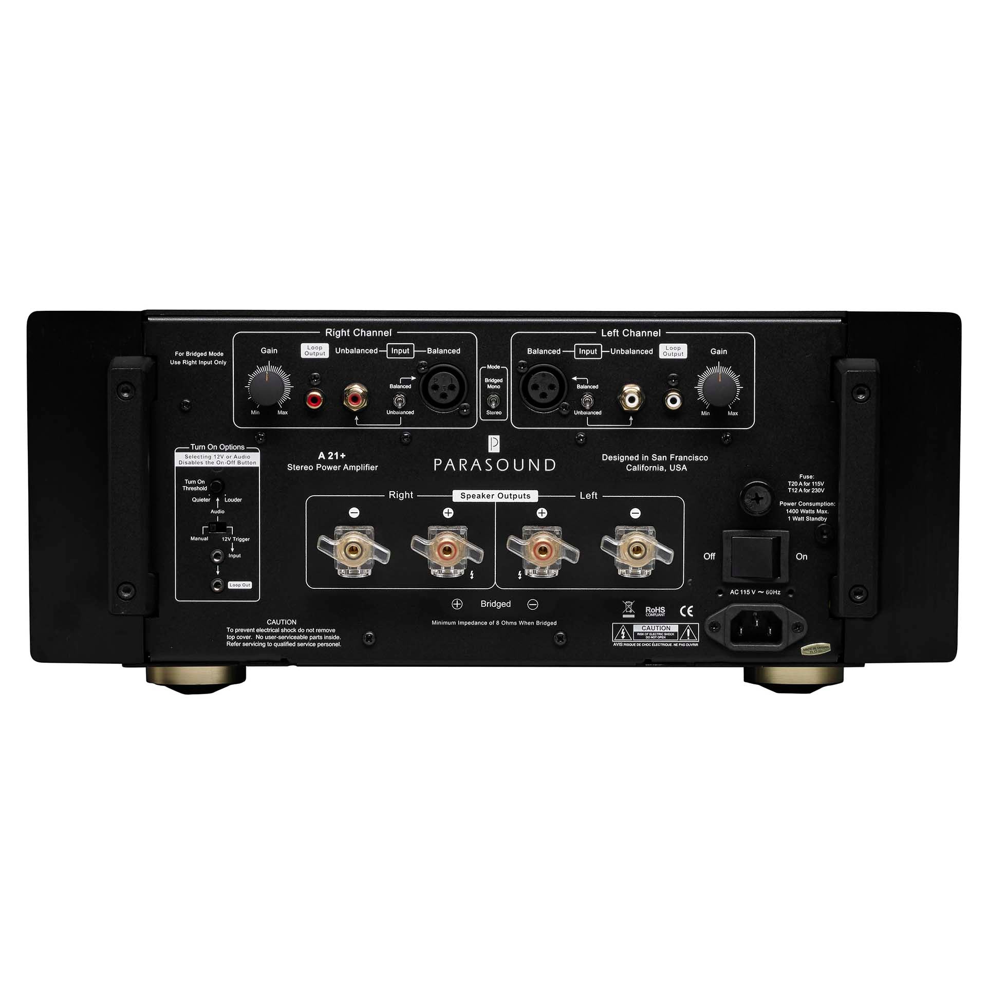 Parasound HALO A21+ 2CH Power Amplifier - Black