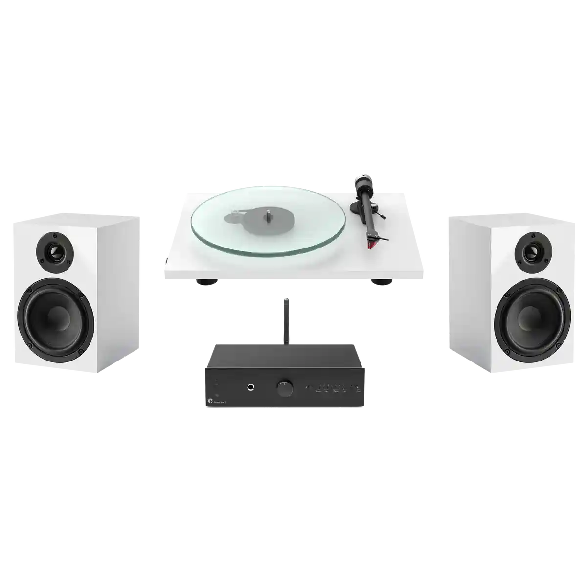 Pro-Ject T2 Super Set Turntable/Speakers/Integrated Amplifiers System - Gloss Black | Satin White | Walnut