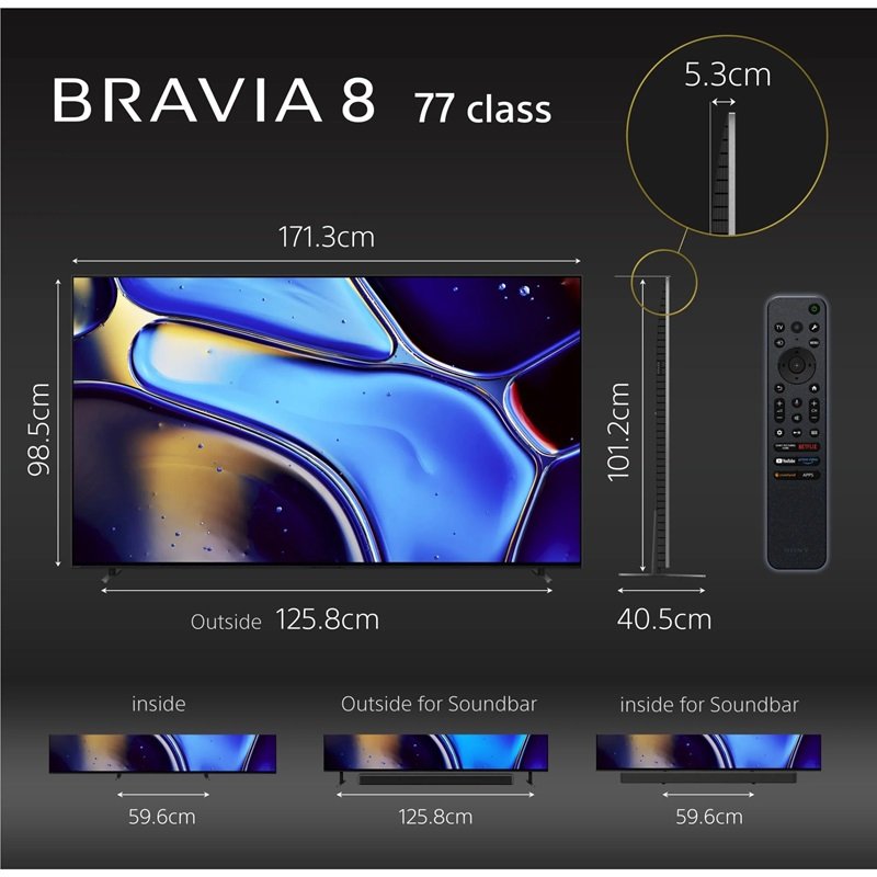 Sony BRAVIA 8 77" OLED 4K Google TV