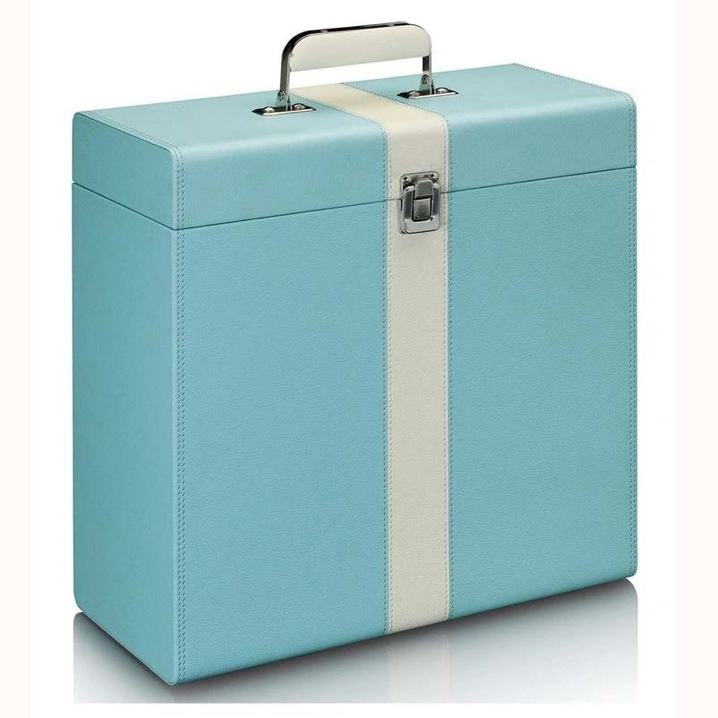 Silcron Vintage Record Case Blue/White
