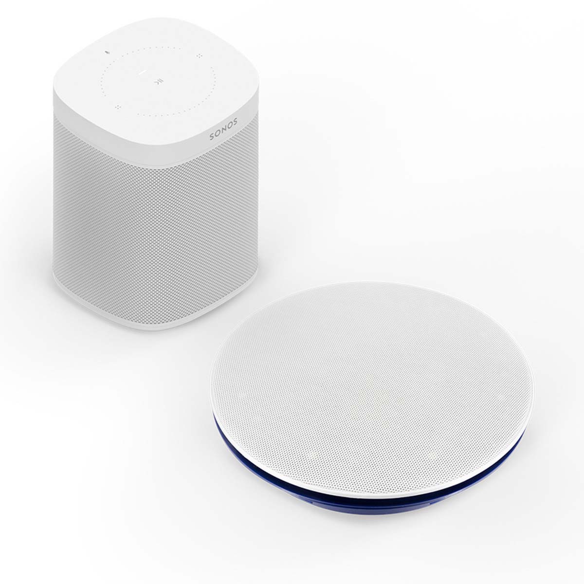 Sonos One SL Speaker with Indigo In-ceiling Mount - white