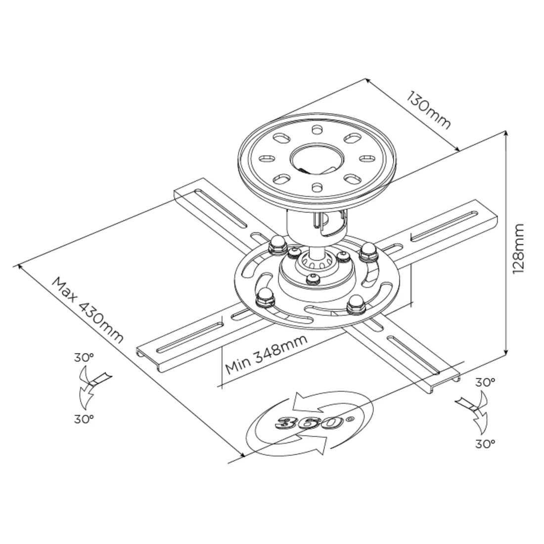 RVM TP1-W Ceiling TV Mount