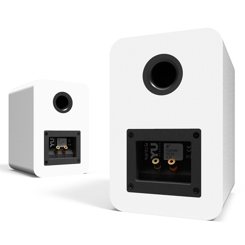 Kanto YU Passive 4" Speakers with 1" Silk Dome Tweeter and 4" Kevlar Woofer - White, Pair