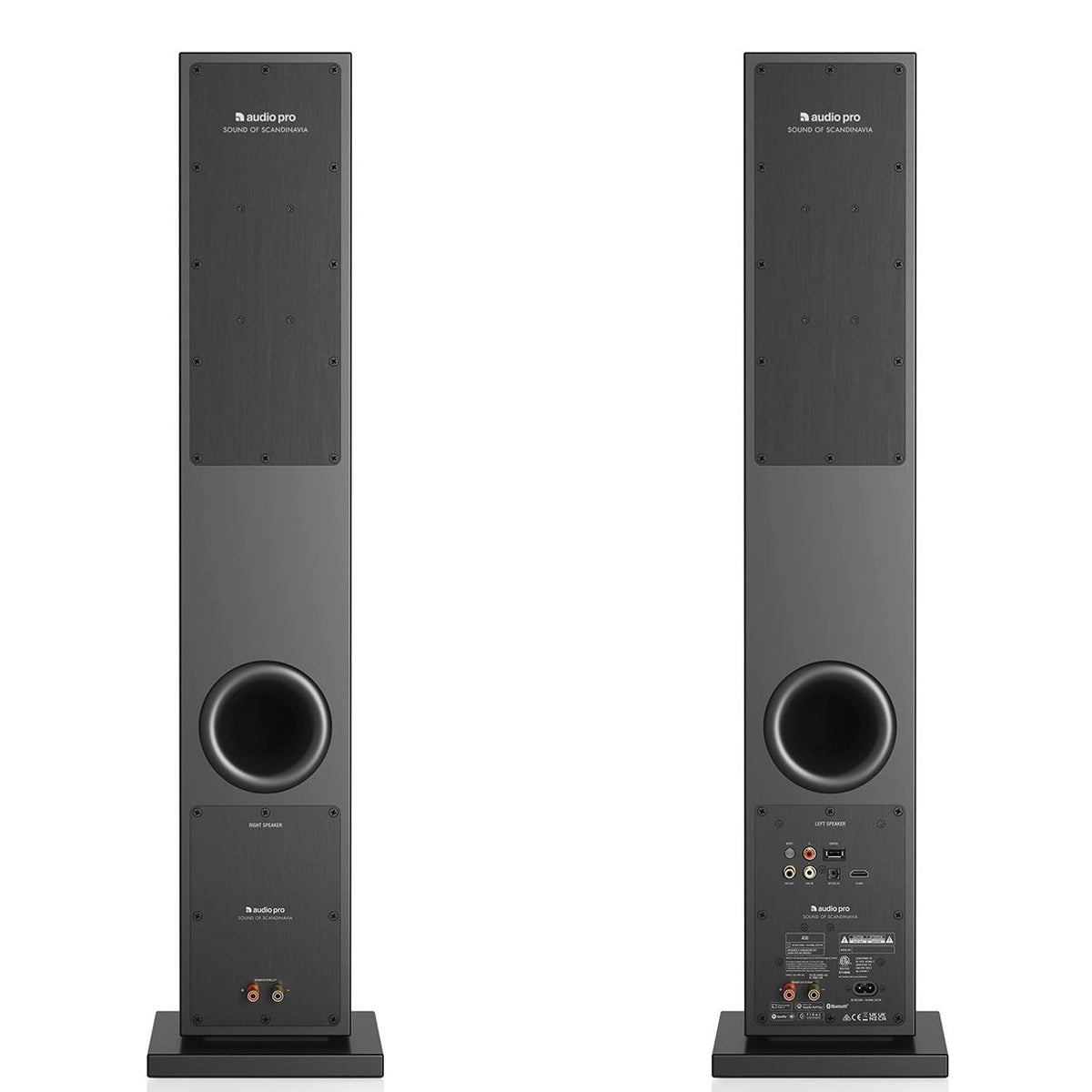 Audio Pro A38 Active Tower Speakers - Black - The Audio Experts