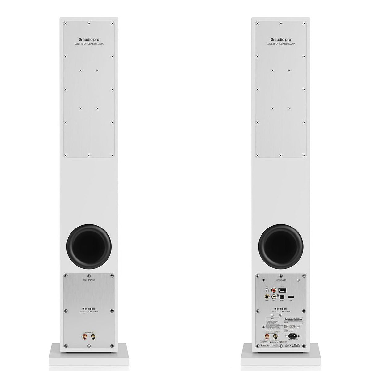 Audio Pro A38 Active Tower Speakers - White - The Audio Experts