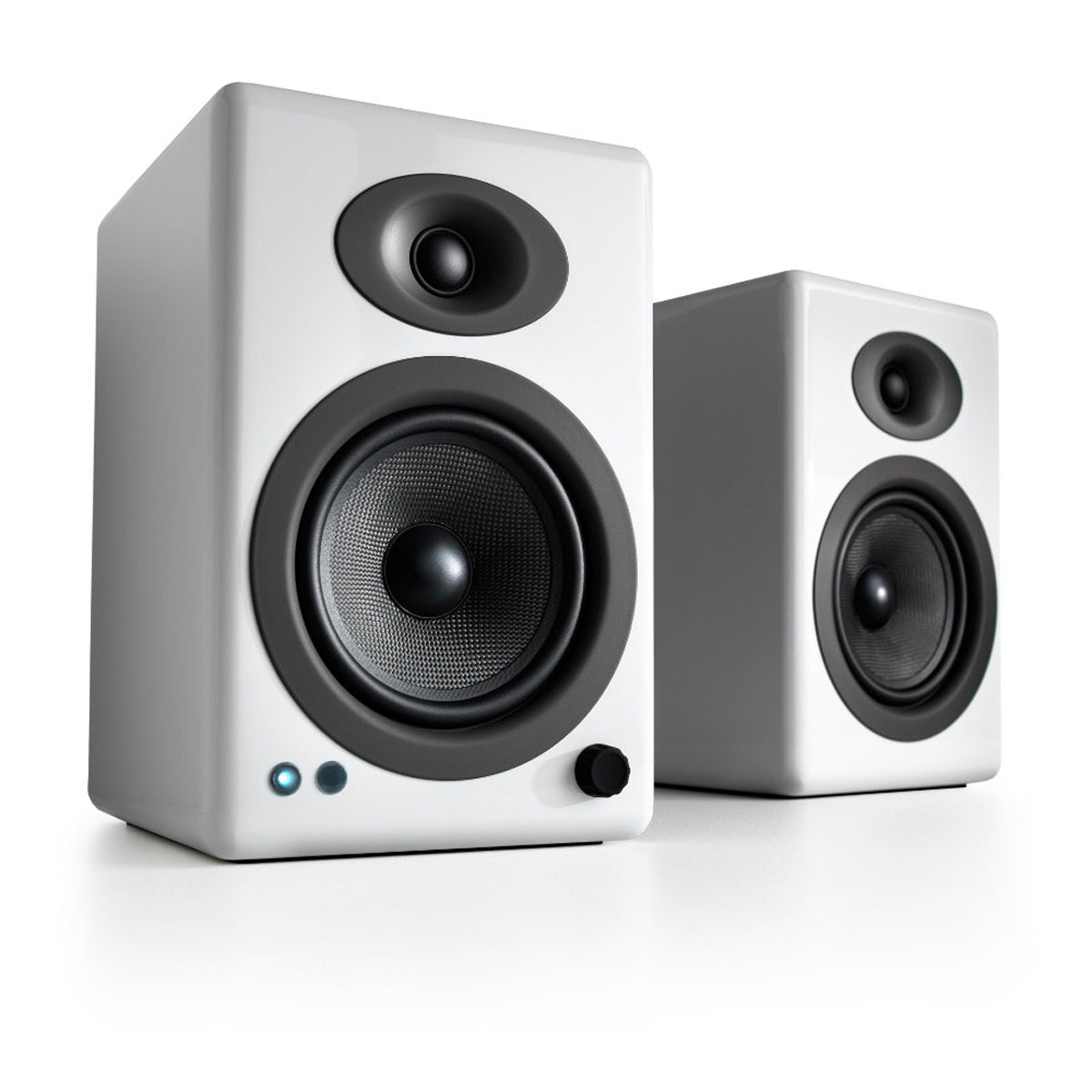 Audioengine A5+ Powered Wireless Speakers - High Gloss White - The Audio Experts