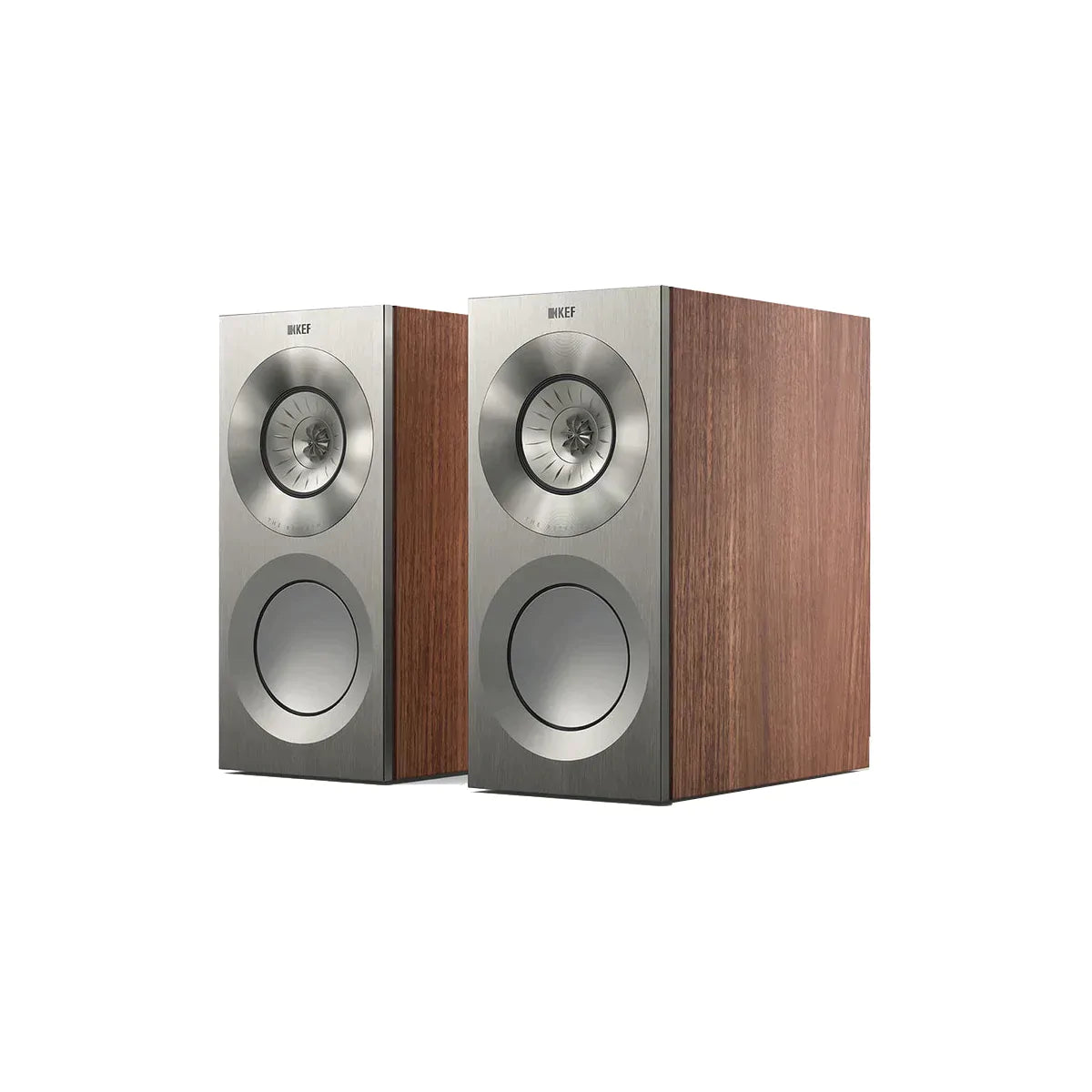 KEF Reference 1 Meta Bookshelf speaker - Satin Walnut/Silver - The Audio Experts