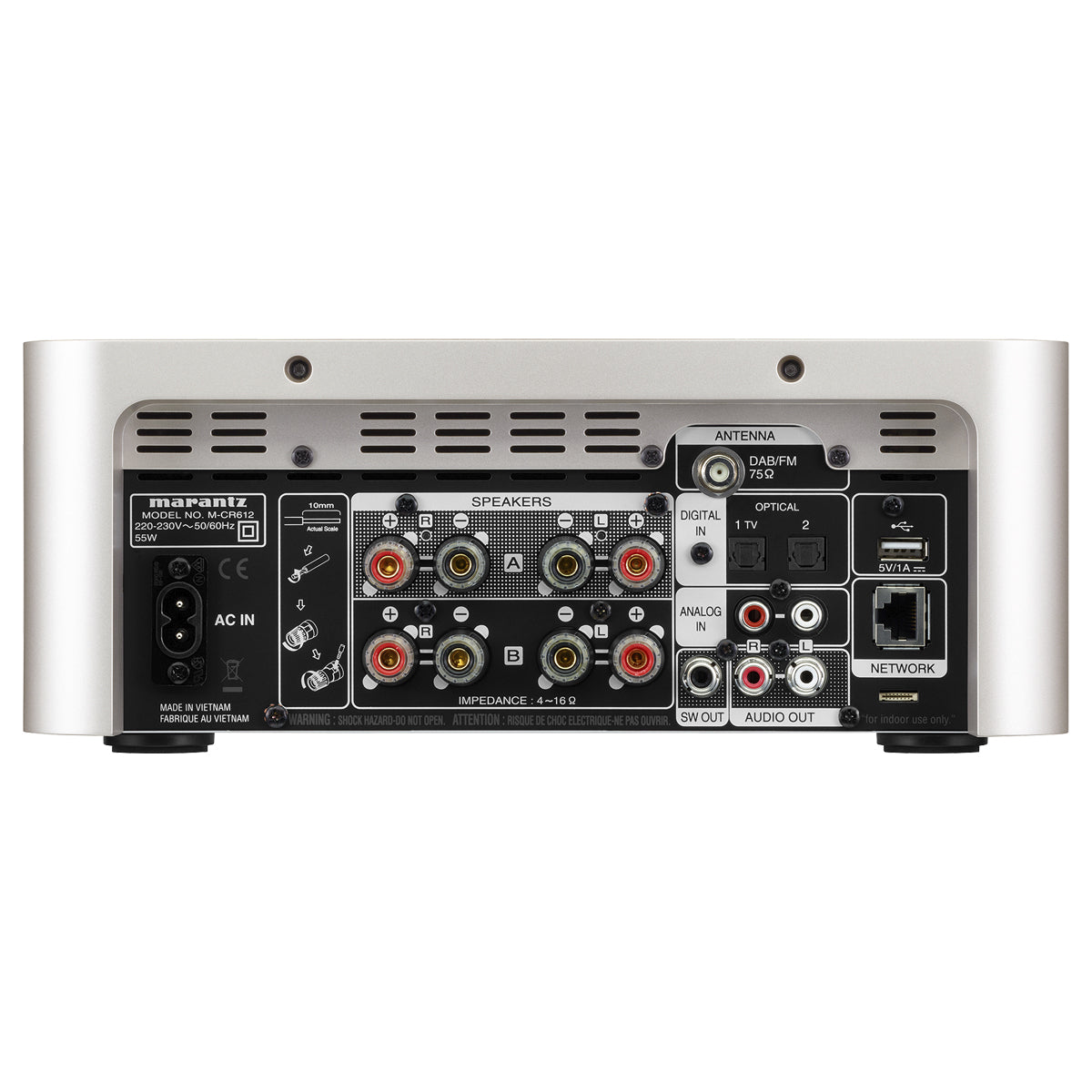 Marantz CR612 Compact Network CD Receiver with HEOS - Silver/Gold - The Audio Experts