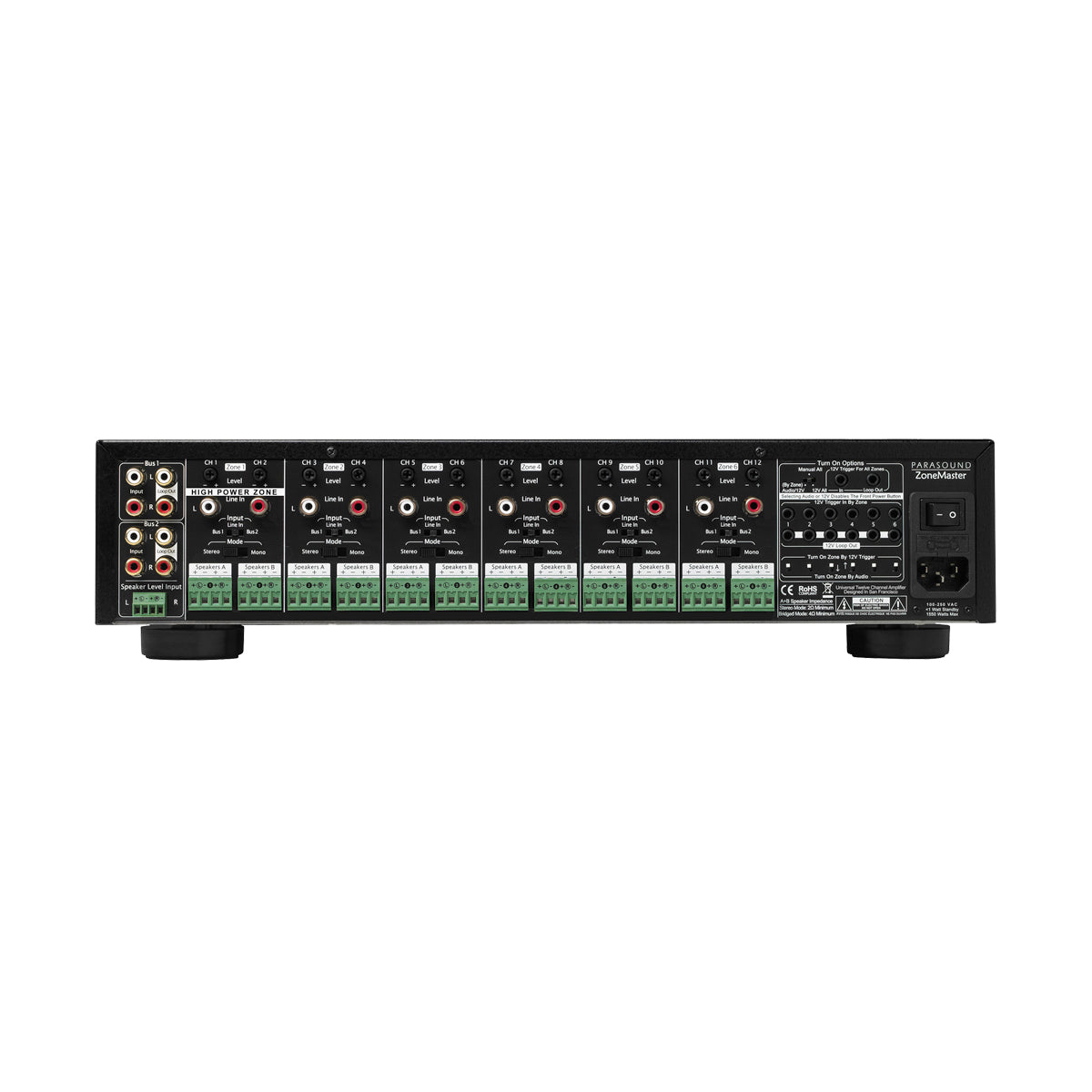 Parasound ZONE MASTER ZM12 High Powered 24 Speakers Amplifier - The Audio Experts