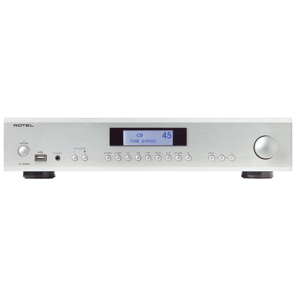 Rotel A14 MKII Integrated Amplifier 80W/Channel Stereo Amplifier - Silver - The Audio Experts