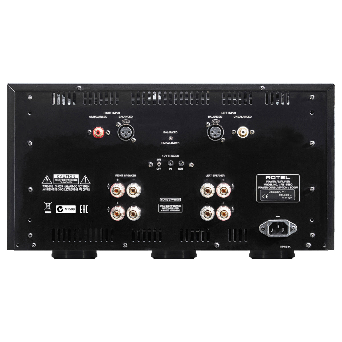 Rotel RB1590 stereo Power Amplifier - Black - The Audio Experts