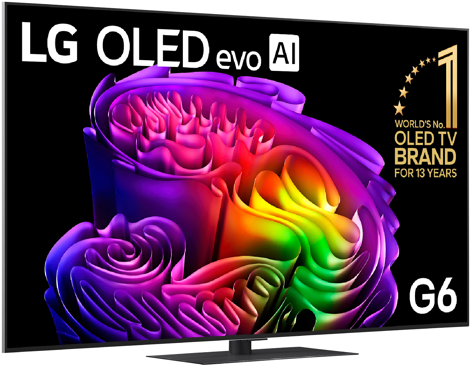 LG OLED evo AI G6 65-inch TV - alternate angled front view