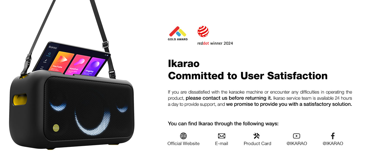 Ikarao BREAK X1 Portable 800w Karaoke Machine with 13.3" Display "AVAILABLE NOW!"