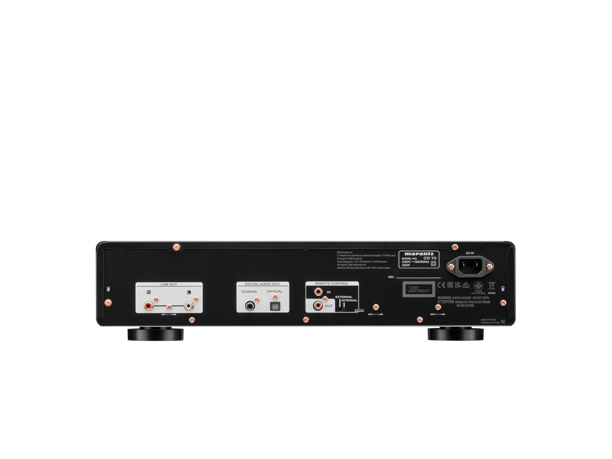 Marantz CD 70 rear panel with analogue, optical and coaxial outputs