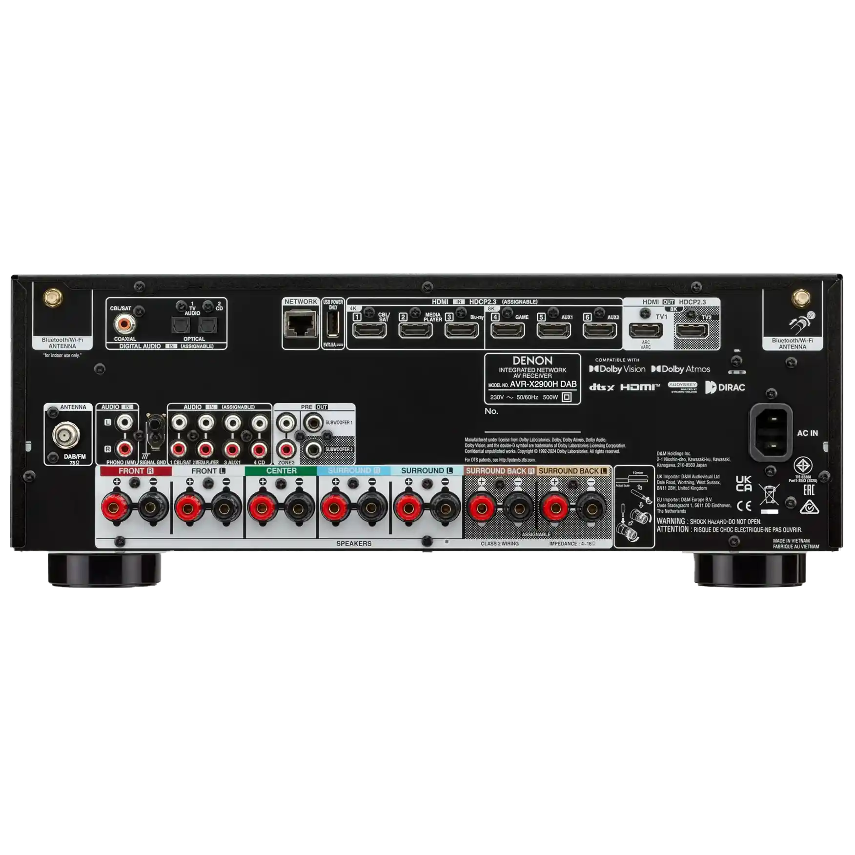 Denon AVR-X2900H 7 x 95w 2-Zone AV Receiver